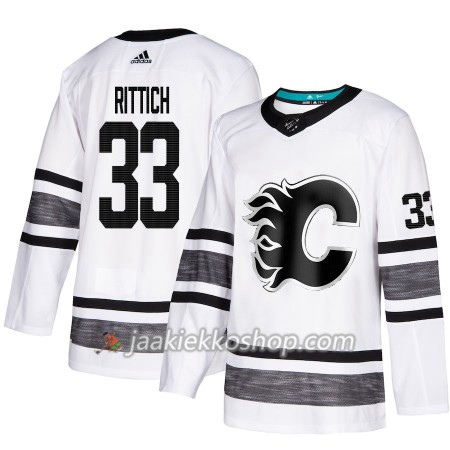 Miehille NHL Calgary Flames Pelipaita David Rittich 33 Valkoinen 2019 All-Star Adidas Authentic